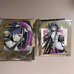 ダンガンロンパ ラウンドワンコラボ グリッター缶バッジ 澪田唯吹 2点