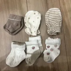 ベビー靴下　ミトンセット ストライプ 星柄