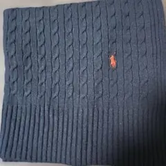 ★★RALPH LAUREN★ ケーブルニット ストール膝掛け★ ネイビー★★
