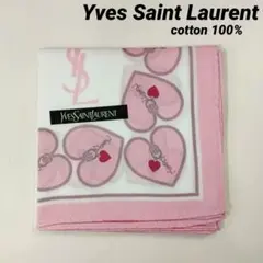 Yves Saint Laurent ハート柄　ハンカチ　綿100%