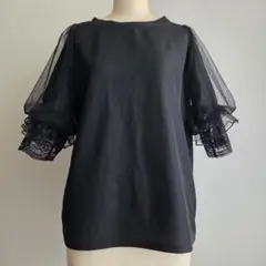 【しまむら】袖チュールレースカットソー