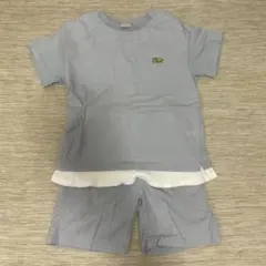 ト*ム様 恐竜刺繍付き水色Tシャツとショートパンツセット 110cm プティマイ
