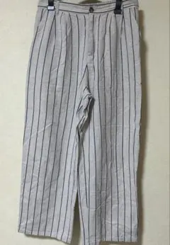 リネン生地　ストライプ　パンツ