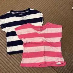 【中古】ボーダーTシャツ（80cm）2枚セット