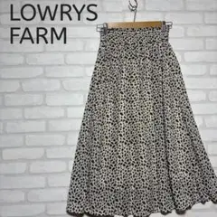 LOWRYS FARM ヒョウ柄 フレアスカート　ロング　ウエストゴム
