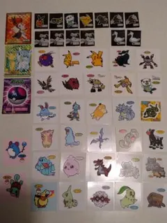 ポケモンシール　ポケモンパン32枚　メグミルク13枚　マルミヤ３枚　合計48枚