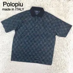 【イタリア製】Polopiu マルチカラー チェック柄 ポロシャツ