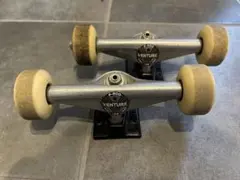 スケートボード トラックとウィールセット　　中古 スケートボードトラックソフトウィール セット (ミニクルーザー