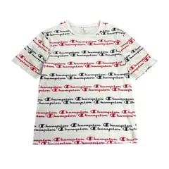 champion プリントTシャツ　柄　ロゴ　半袖　コットン　M 古着8Sa