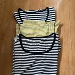 ストライプタンクトップと長袖黄色m黑L3点セット