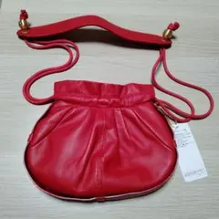 samantha thavasa 赤いレザーショルダーバッグ