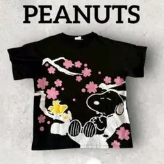 PEANUTS スヌーピー 半袖Tシャツ クルーネックTシャツ (3L) 黒系
