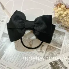 【再販】ヘアゴム♡ブラックダブルリボン レディース キッズリボン フォーマル 8