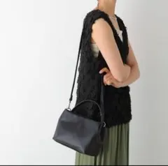 LEPSIM フェイクレザーソフトミニバッグ 黒 美品のサムネイル