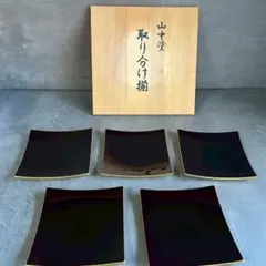 ✨未使用 保管品✨ 山中塗 取り分け揃 角皿 6枚セット 木箱入り