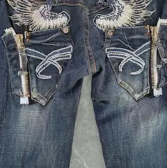 00s y2k ローライズデニム ウイング刺繍 平成ギャル レッドペッパー