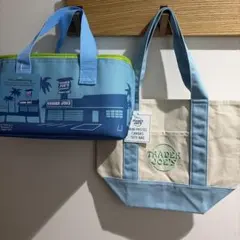 トレーダージョーズ　トレジョ　ミニトート(パステルブルー) ＆保冷バッグ小