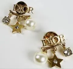 Dior ピアス 星 パール クリスタル ゴールド 箱&紙袋付き - メルカリ