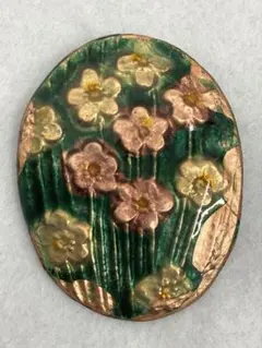 23.630【ブローチ】ヴィンテージ　アンティーク　七宝焼