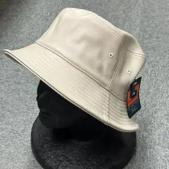 NEWHATTAN PU LEATHER BUCKET HAT(BEG S/M)