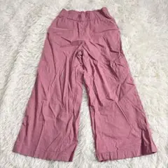 m956 美品✨セオリーリュクス ストレッチワイドパンツ ウエストゴム ピンク