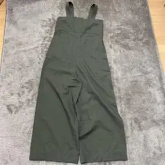 オリーブグリーン ストラップ付きサロペット