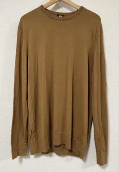 【希少XXL】ユニクロ エクストラファインメリノクルーネックセーター ベージュ