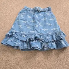 mezzo piano　デニムフリルスカート 130 ハートバックル