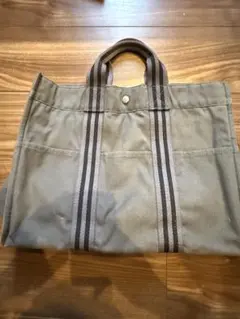 HERMES フールトゥ トートバッグ キャンバス グレーのサムネイル