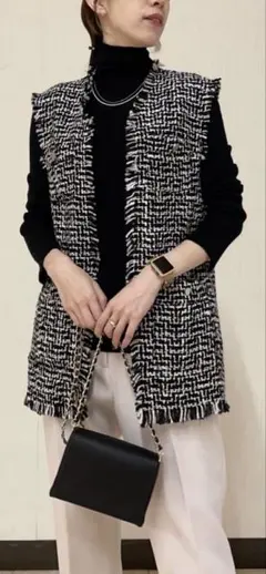 《美品》icb ライトツイードジレ