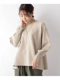 グローバルワーク スッキレイぺプラムプルオーバー　グレージュ　Lサイズ
