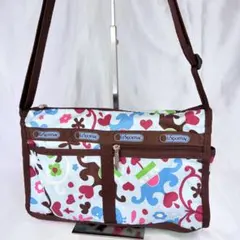 LeSportsac レスポートサック ハート 花柄 ショルダーバッグ 水色