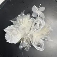 髪飾りホワイト(ウェディングOK)