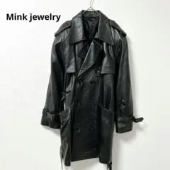 本革レザージャケット　 ダブルブレスト　トレンチコート　ヴィンテージブラック