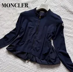 美品 MONCLER ジャケット ニットカーディガン Sサイズ ネイビー フリル
