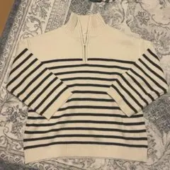 ap retro ボーダー柄ハイネックセーター