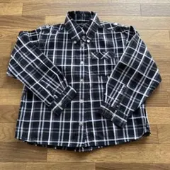 COMME CA ISM 長袖シャツ 110A 黒白チェック