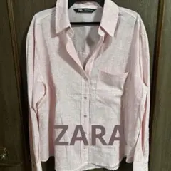 ★お値下げ　ZARA レディース長袖シャツ　ピンク系★のサムネイル