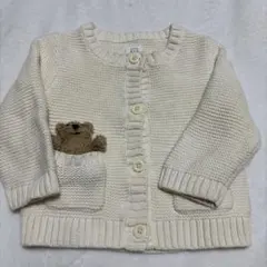 【babyGAP】3-6m 60㎝ アイボリー くま カーディガン