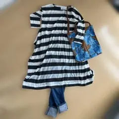 ボーダーのワンピース　インナー付き
