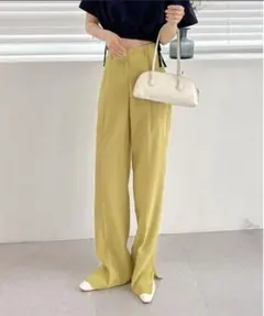 オルジナルスリットピンタックスラックス