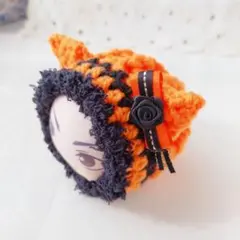 にぎにぎマスコットおまんじゅう着ぐるみ　オレンジ黒