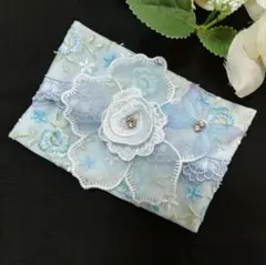 ハンドメイド ポケットティッシュケース♥ 薔薇 蝶 刺繍 レース - メルカリ