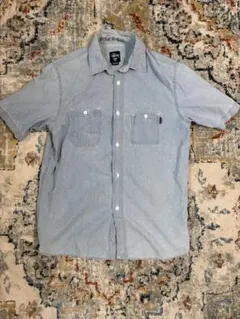 old stussy 折れクラウン刺繍ロゴ入 ストライプシャツ - メルカリ