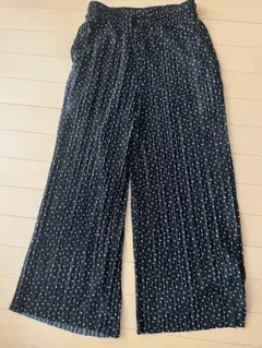 NAVY160cmウエストゴムワイドパンツ プリーツガウチョのサムネイル