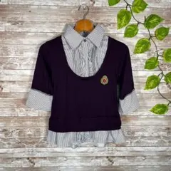 jevoudrais☆半袖シャツ チュニック『L』 ファイクレイヤード