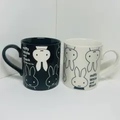 【未使用品】ミッフィー ホワイト＆ブラック マグカップ 2個セット