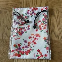 花柄　巾着袋　ちりめん