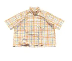 llbean オレンジチェック シャツ ボックス 短丈 cityboy