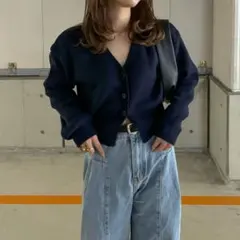 nugu ネイビーカーディガン